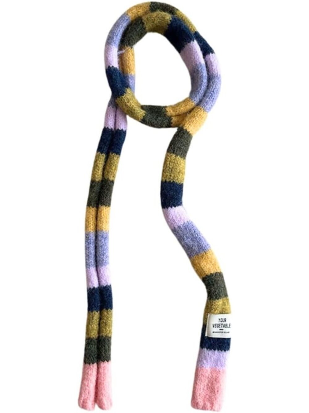 Colorful Knit Striped Scarf for Women | Long Skinny Winter Fashion Neck